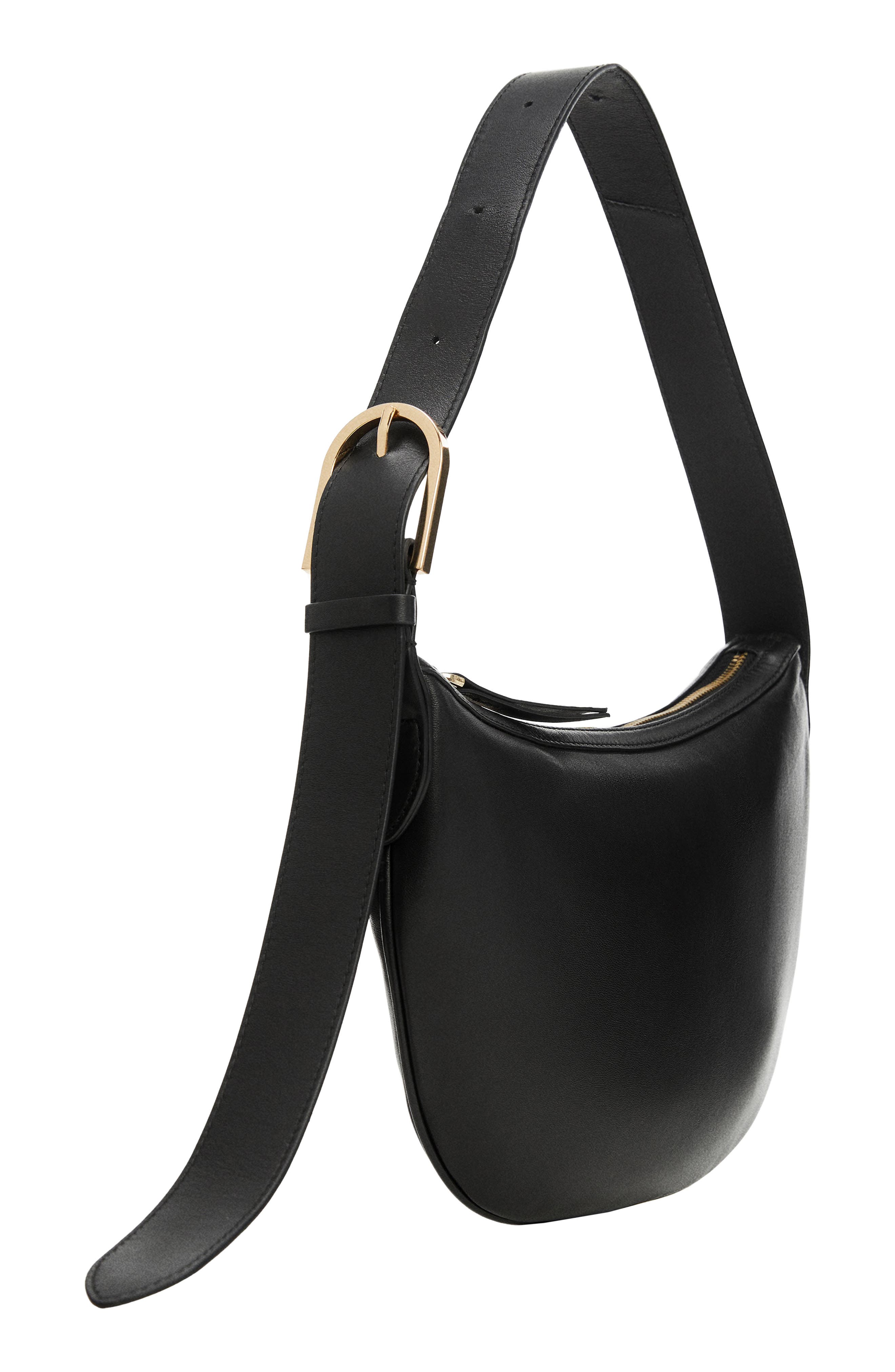 MANGO Leather Shoulder Bag, Alternate, color, 