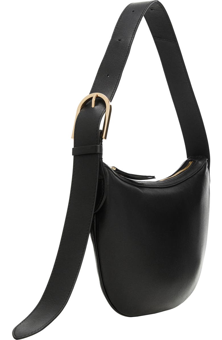 MANGO Leather Shoulder Bag, Alternate, color,
