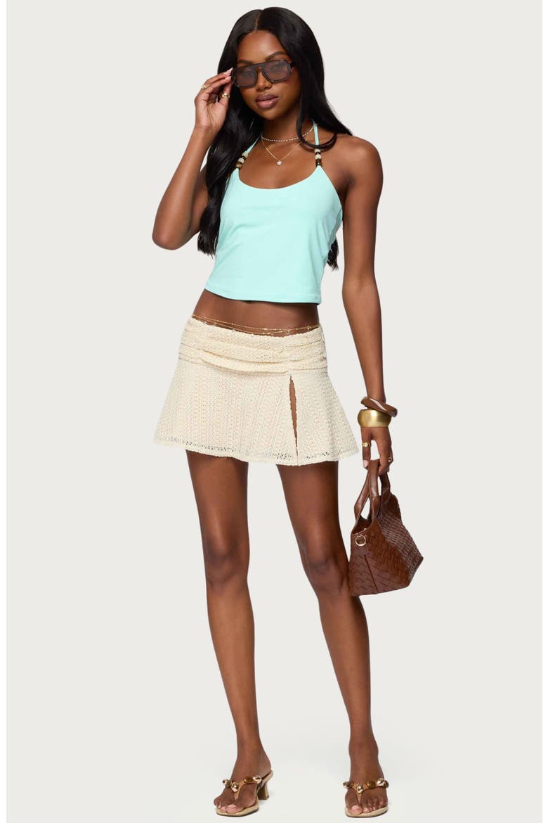 Radley Beaded Halter Crop Top, Alternate, color, AQUA
