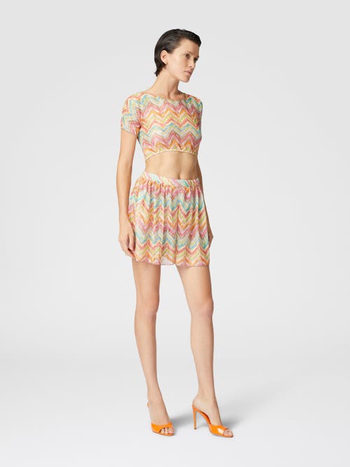 Shop Missoni Printed Tulle Cover-up Shorts In Multicoloured