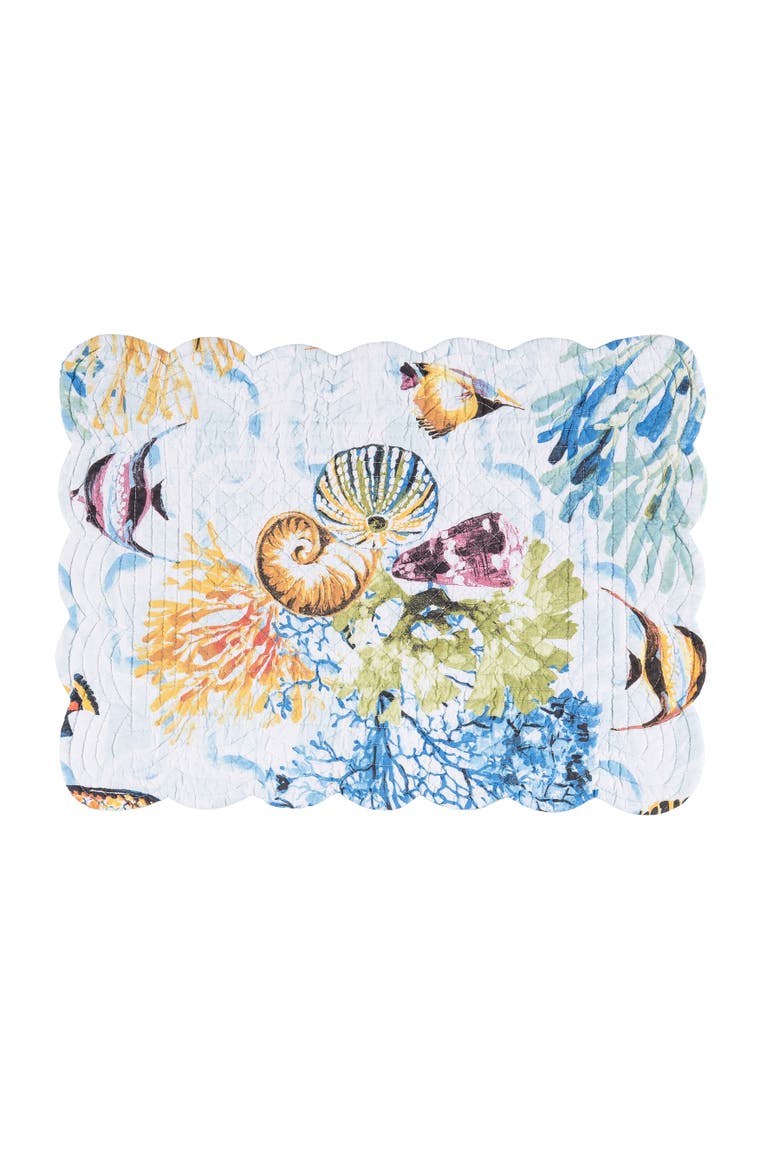 Makena Beach Placemats, Set of 6, Alternate, color, Blue