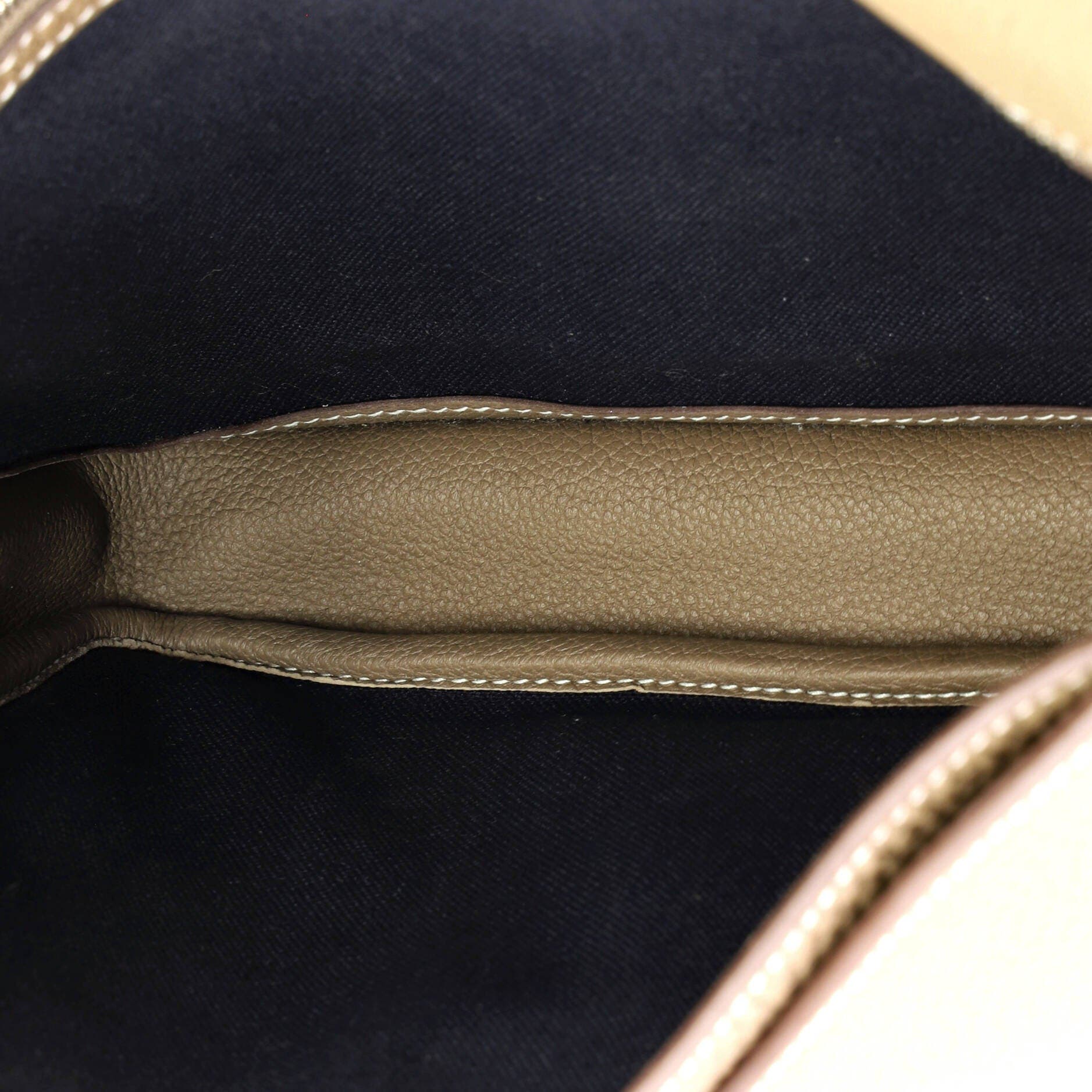 Pre-Owned Hermes Steve Light Junior Messenger Bag Togo, Alternate, color, Etoupe