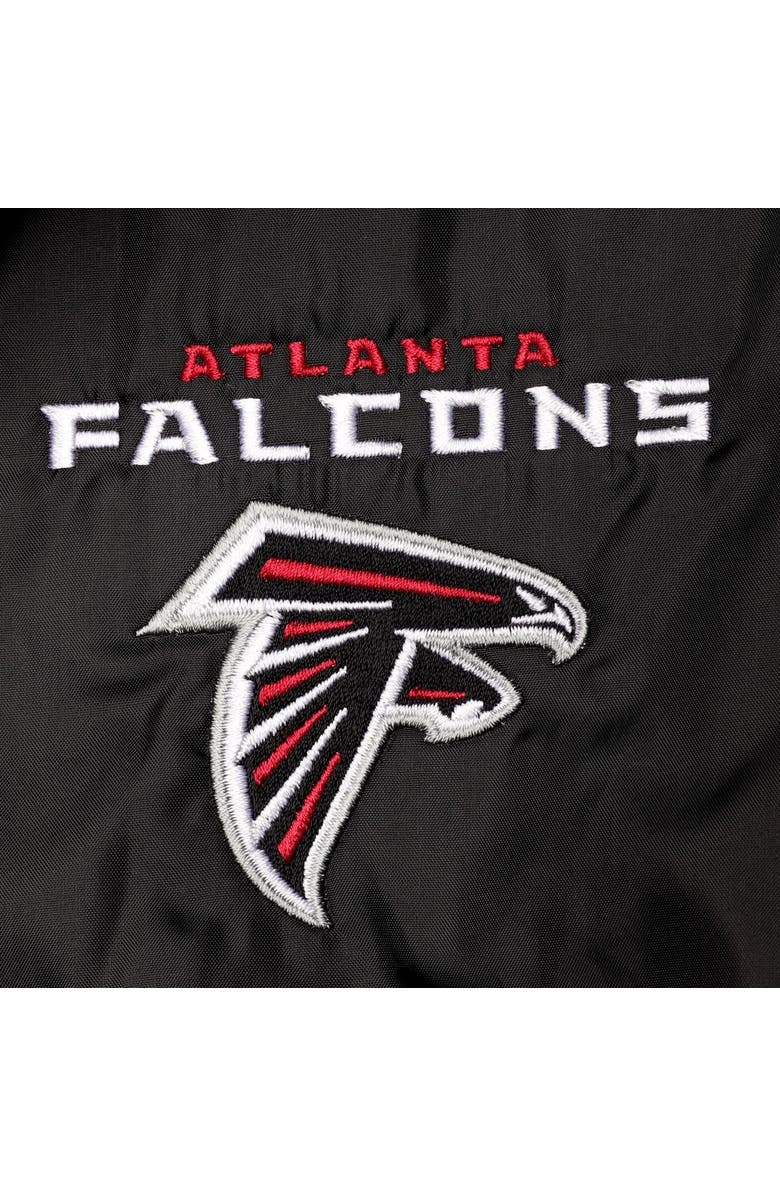 DUNBROOKE Men's Black Atlanta Falcons Coaches Classic Raglan Full-Snap Windbreaker Jacket, Alternate, color, 