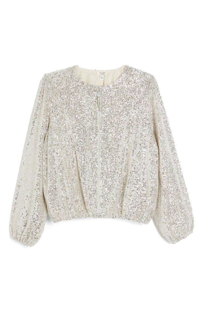 River Island Sequin Bomber Jacket, Alternate, color, 