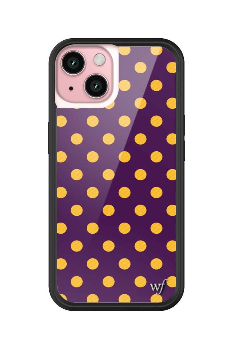 Polka Dot | Purple and Yellow iPhone Case, Alternate, color, Purple