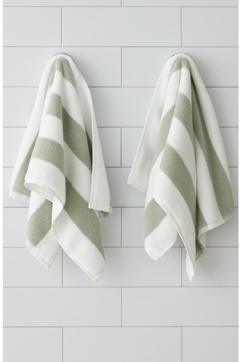 Hydrocotton Stripe Set of 2 Hand Towels, Alternate, color, GREEN MIRROR MULTI