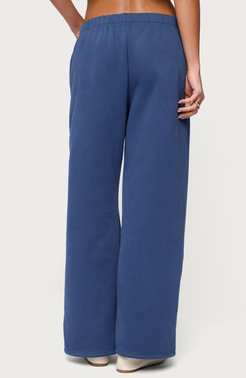 Edikted Wide Leg Sweatpants In Blue