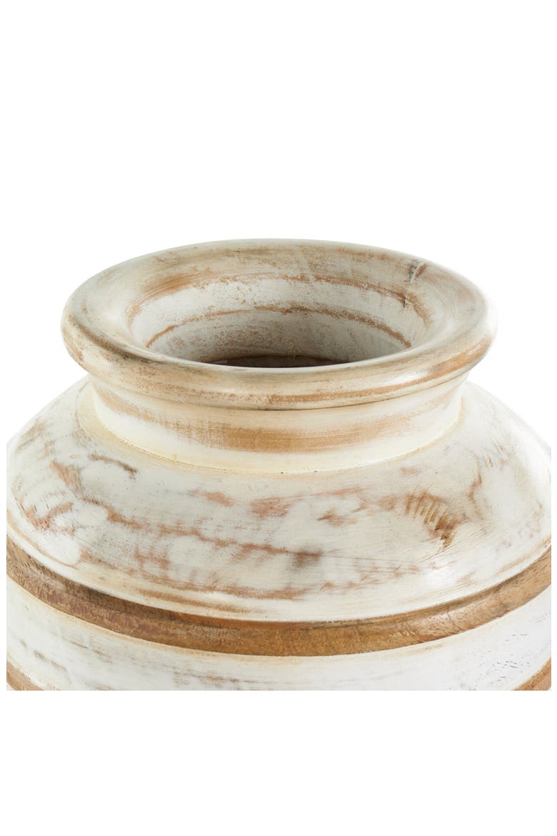 Mango Wood Vase, Alternate, color, IVORY/ BROWN