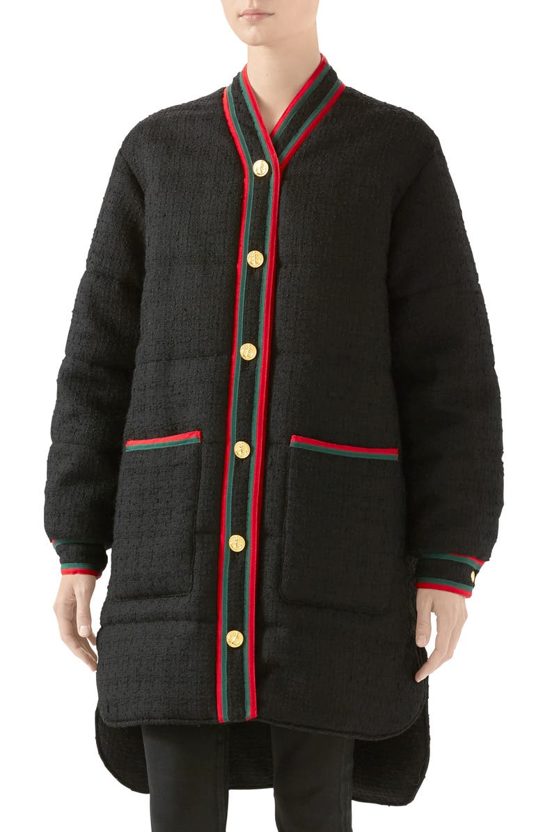 Gucci Padded Wool Blend Tweed Jacket, Main, color, 