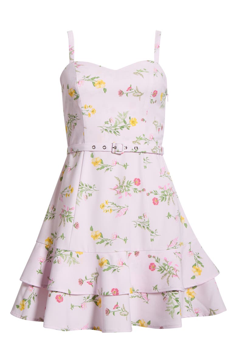 SUGARLIPS Margote Floral Print Ruffle Dress, Main, color, 
