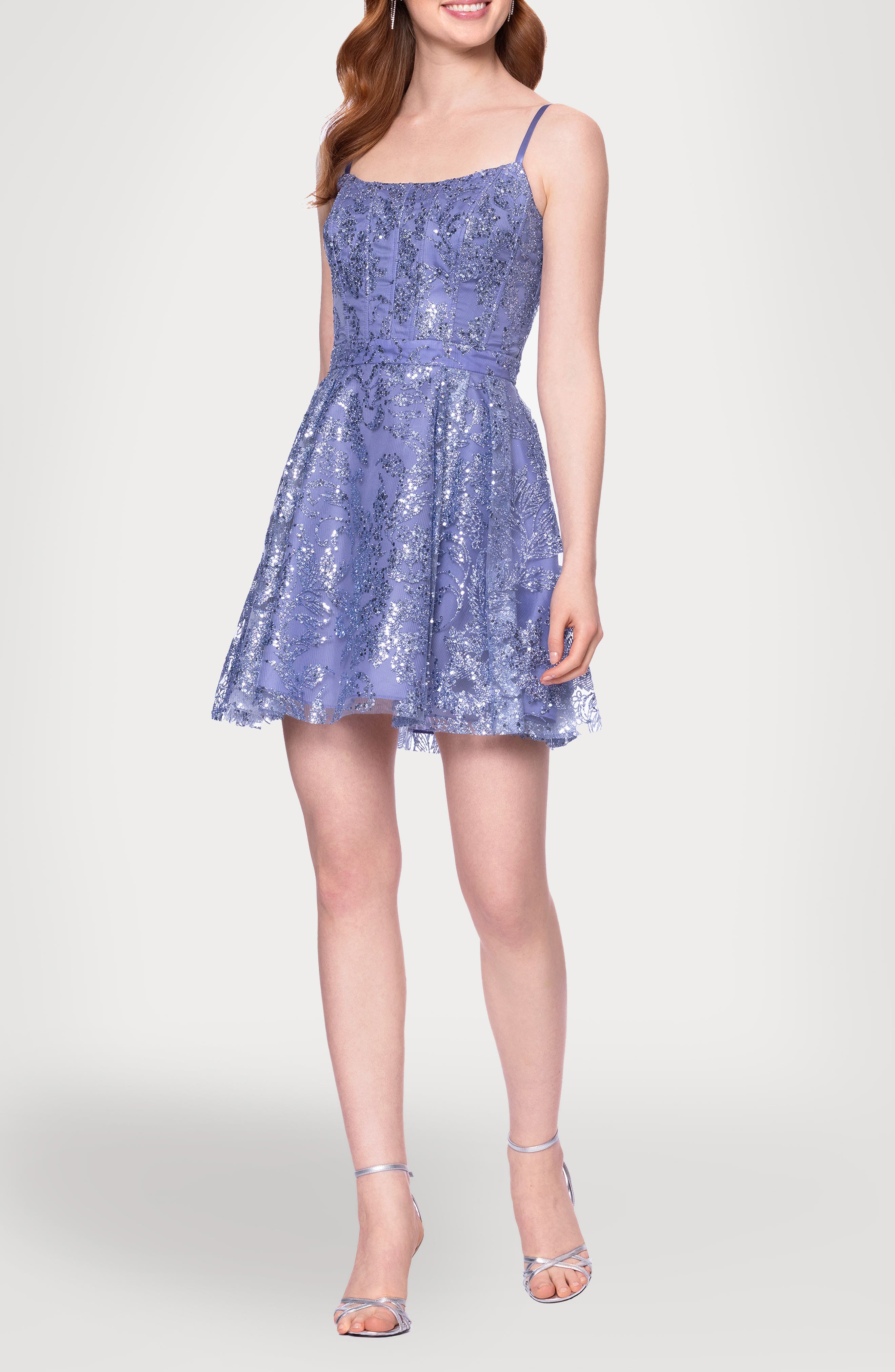 Blondie Nites Sequin Minidress in Periwinkle 