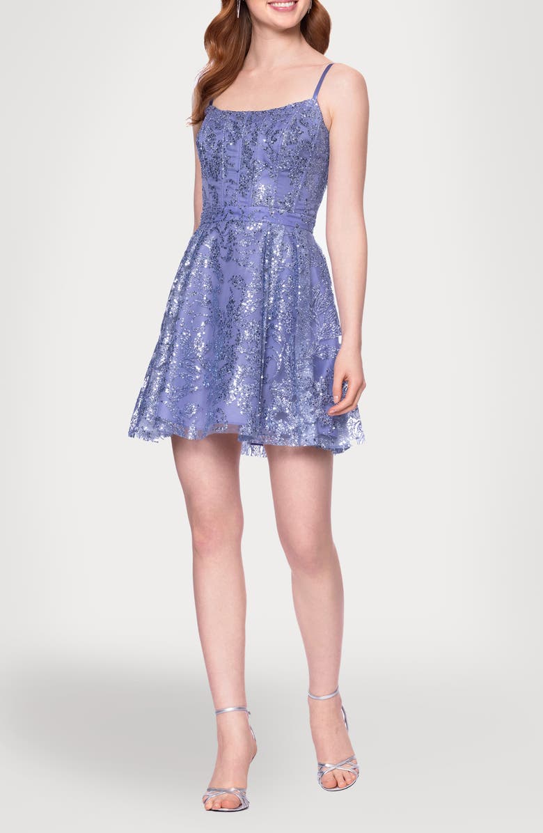 Blondie Nites Sequin Minidress, Main, color, Periwinkle
