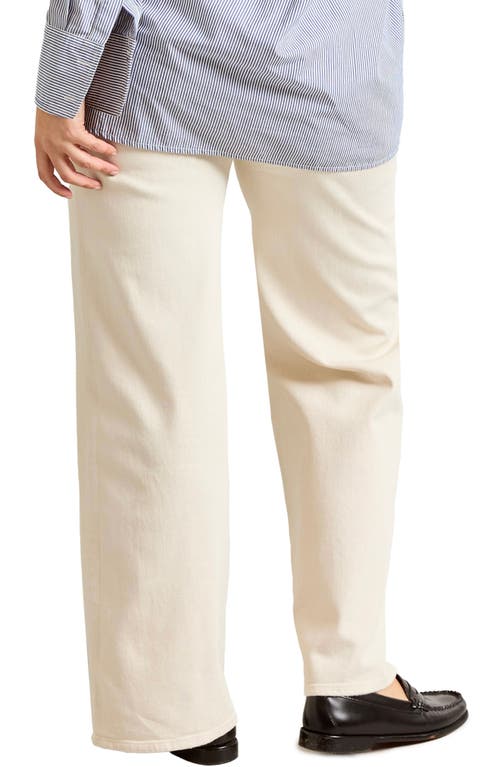 Hatch Collection Under The Bump Relaxed Wide Leg Maternity Jean In Vanilla In White
