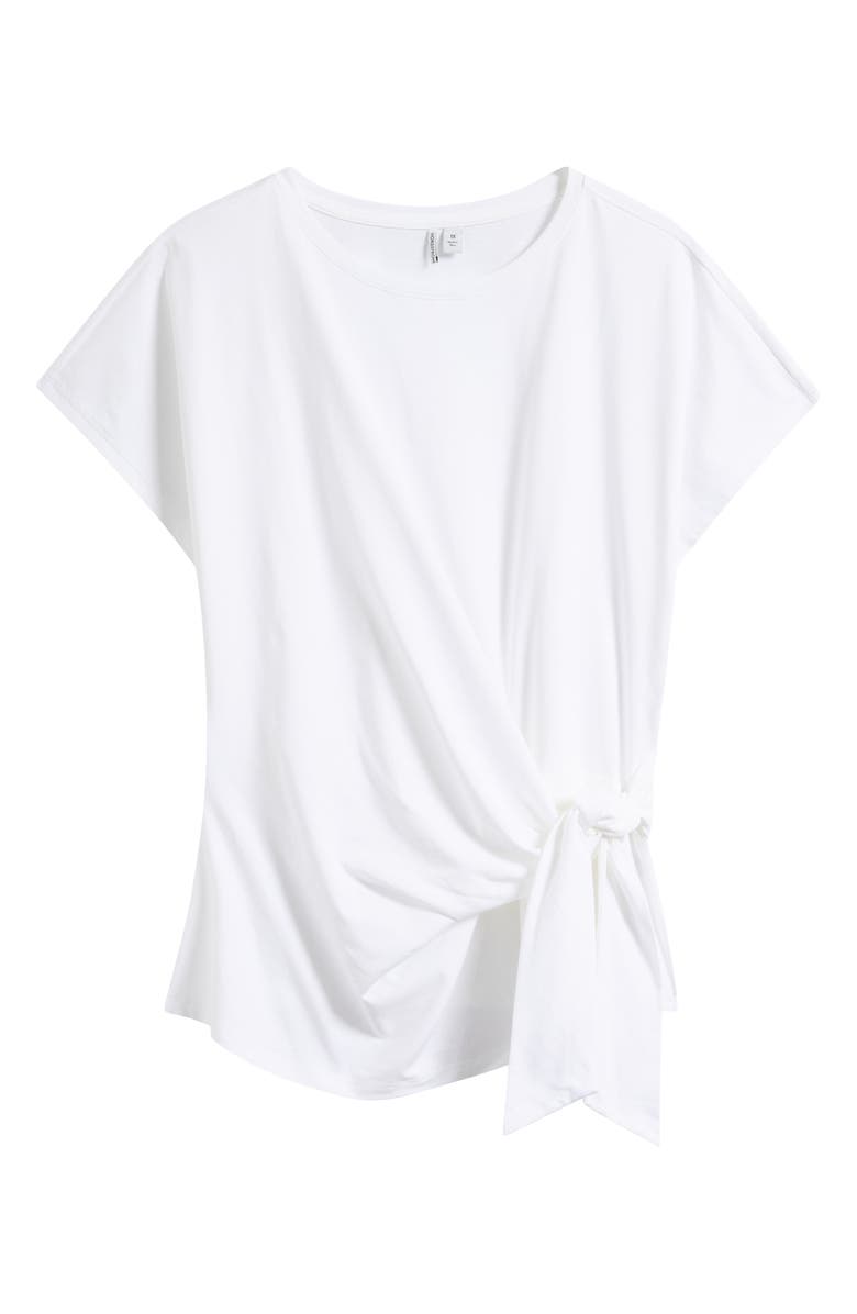 Nordstrom Tie Front Pima Cotton T-Shirt, Alternate, color, White