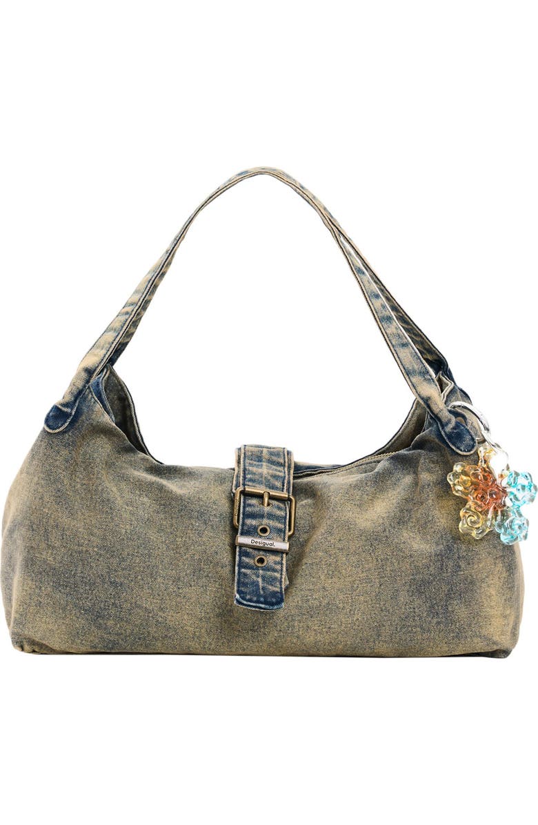 Desigual Denim Tote, Main, color, Light Green