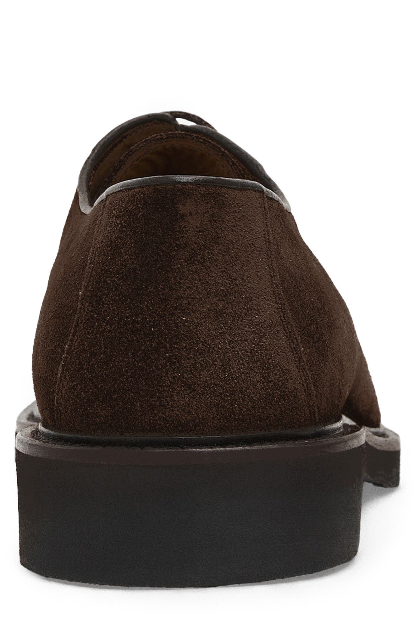 Vasto Suede Plain Toe Derby, Alternate, color, DARK BROWN SUEDE