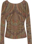 Etro Paisley Metallic Long Sleeve Top