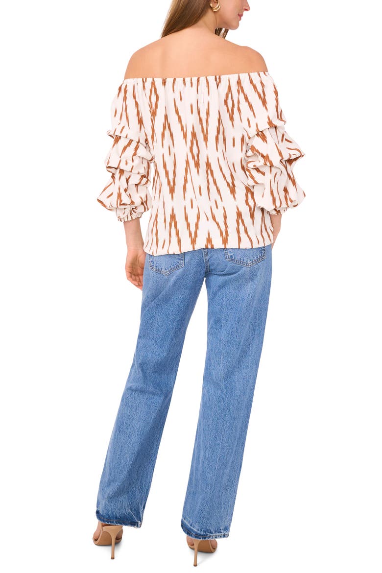 Off the Shoulder Bubble Sleeve Top, Alternate, color, ARGAN OIL