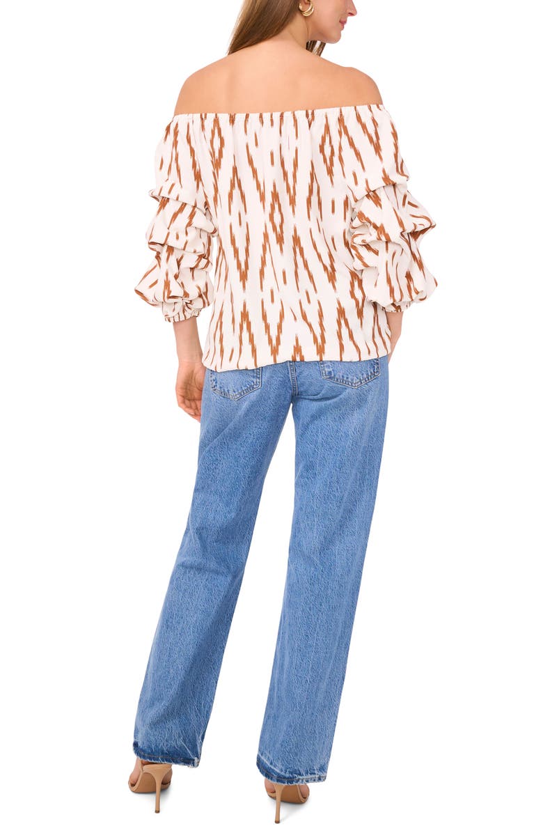 Vince Camuto Off the Shoulder Bubble Sleeve Top, Alternate, color, Argan Oil