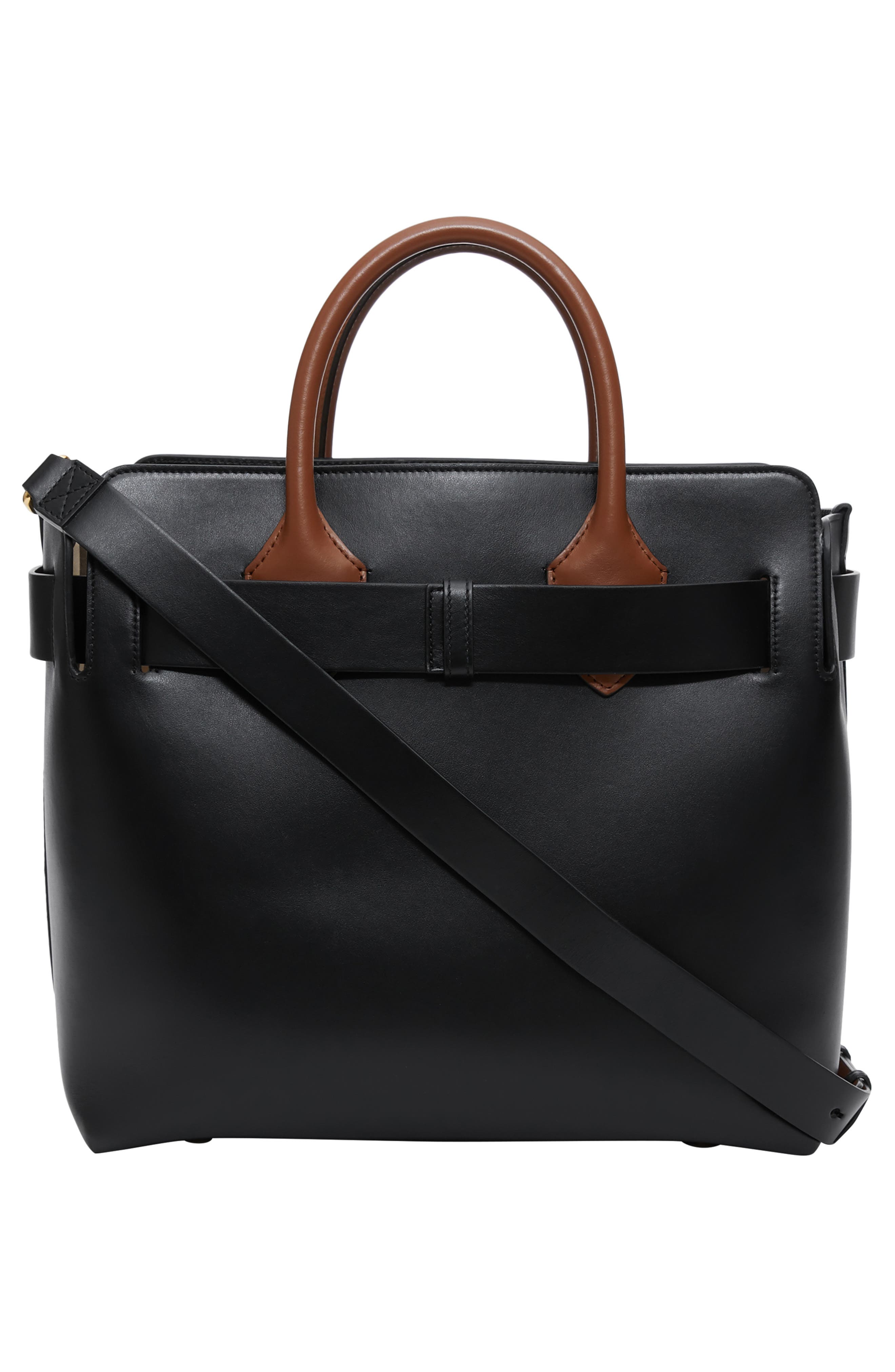 Burberry Small Belt Triple Stud Leather Satchel, Alternate, color, 