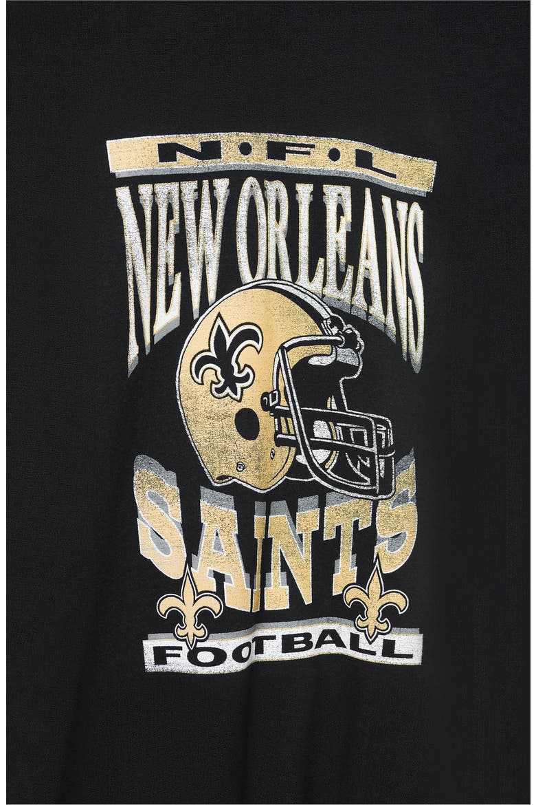New Orleans Saints Helmet Flea Market Crewneck Sweatshirt, Alternate, color, BLACK