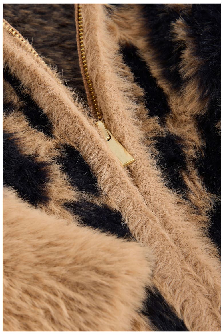 Fluffy Animal Print Cardigan, Alternate, color, ANIMAL