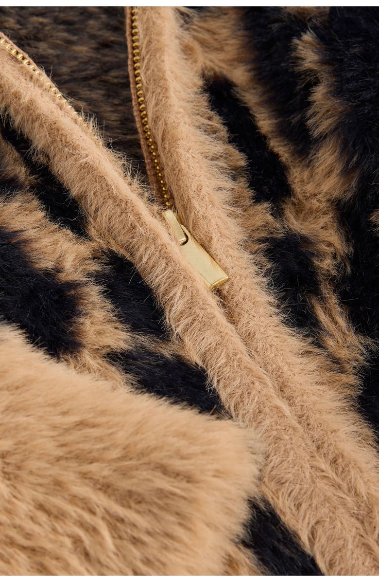 NEXT Fluffy Animal Print Cardigan, Alternate, color, Animal