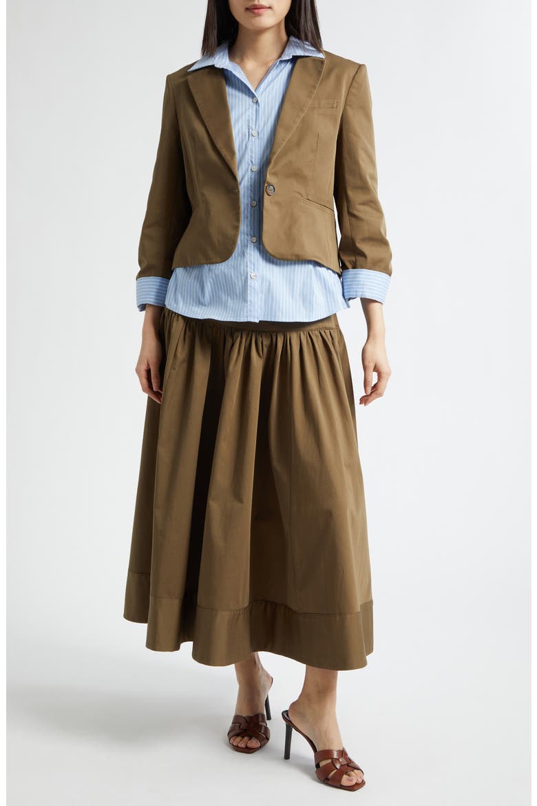 Peri Stretch Cotton Maxi Skirt, Alternate, color, DARK OLIVE/BLUE STRIPE