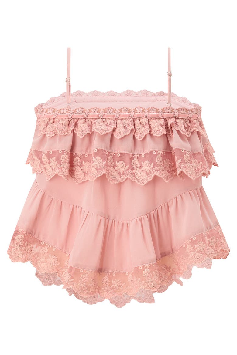 Zelina Frill Top, Alternate, color, Pink