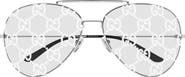 Gucci 65mm Oversize Pilot Sunglasses