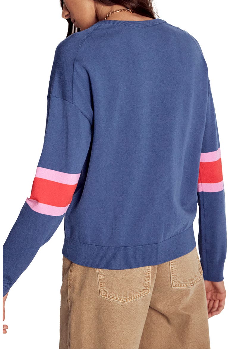 Relaxed Cotton Blend Cardigan, Alternate, color, DENIM BLUE