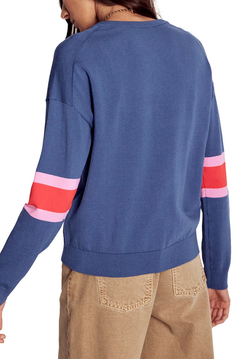 Boden Relaxed Cotton Blend Cardigan, Alternate, color, Denim Blue