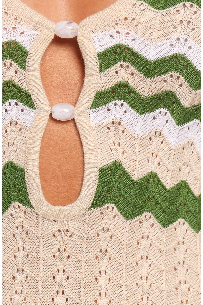 Hubert Chevron Pointelle Knit Maxi Dress, Alternate, color, KHAKI MULTI