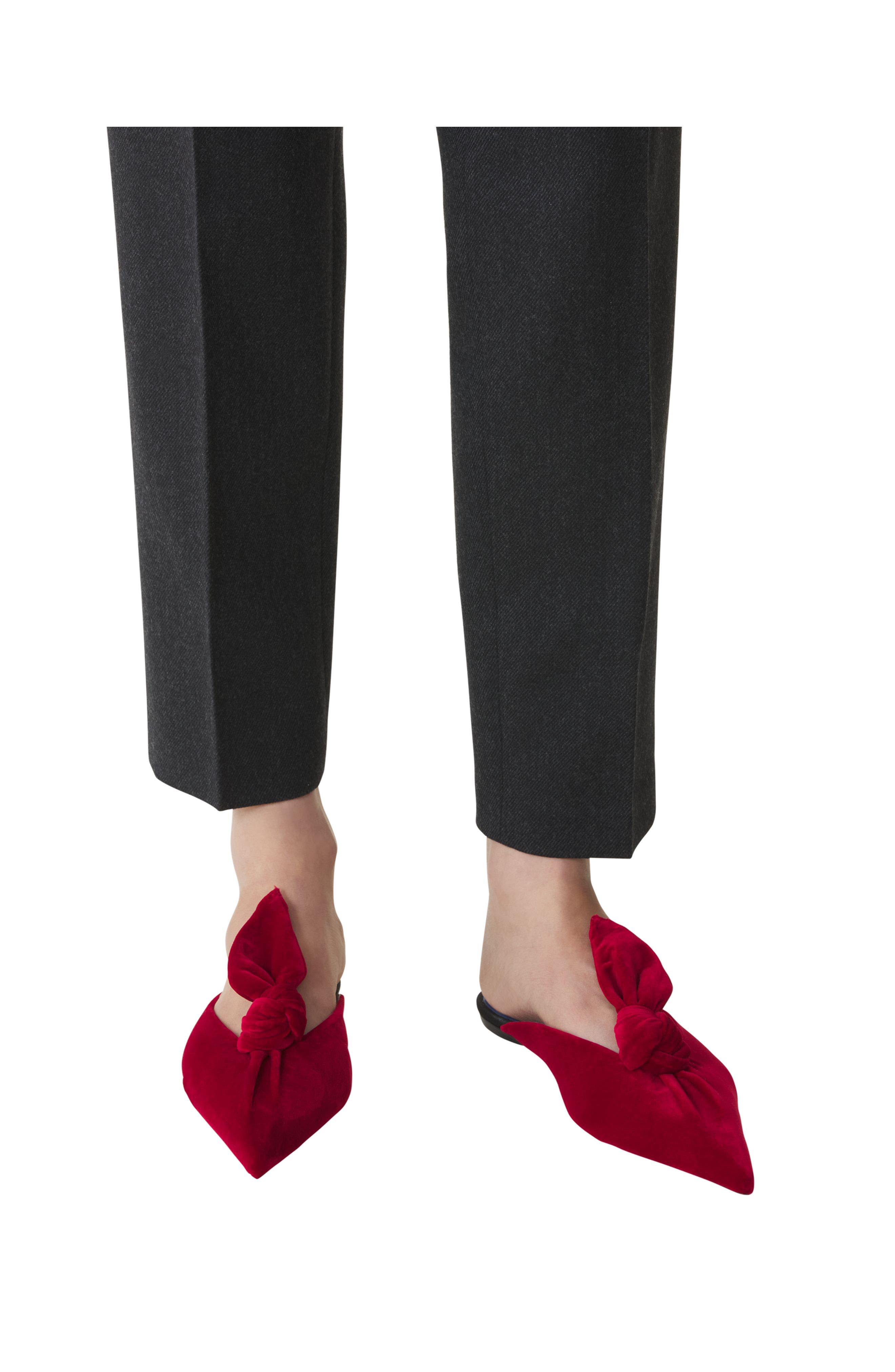 Lanvin Midnight Step Velvet Bow Mule, Alternate, color, 