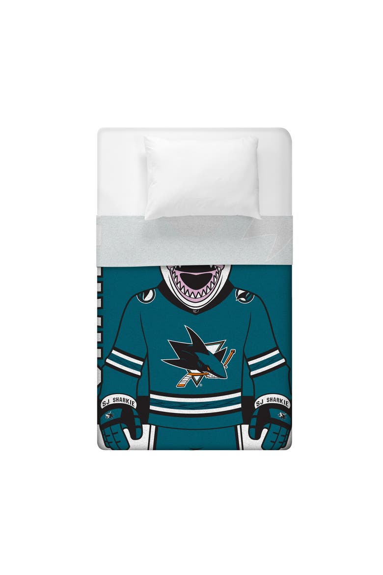 San Jose Sharks SJ Sharkie Mascot 60" x 80" Raschel Throw Blanket, Alternate, color, None