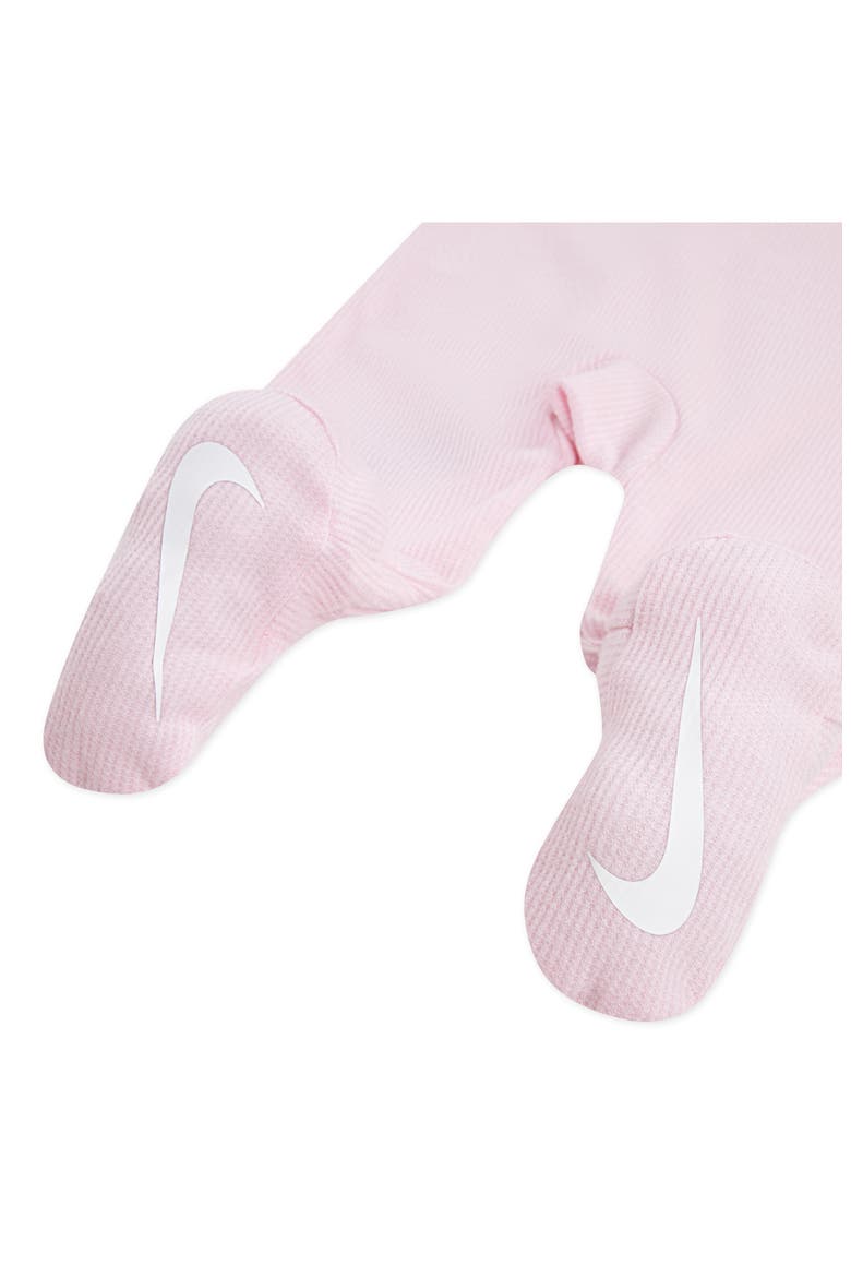 Waffle Knit Footie, Alternate, color, PINK FOAM