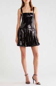 WAYF Bella Bubble Hem Sequin Cocktail Minidress