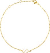 Adornia Pavé Cubic Zirconia Initial Anklet