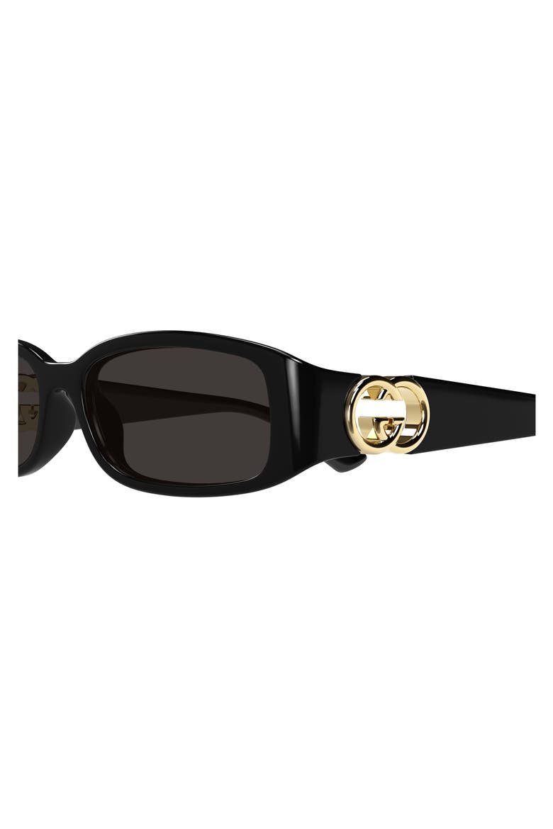 54mm Rectangular Sunglasses, Alternate, color, BLACK