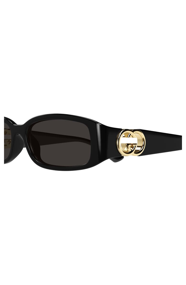 Gucci 54mm Rectangular Sunglasses, Alternate, color, Black