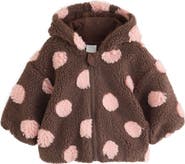 NEXT Polka Dot Borg Fleece Hooded Jacket