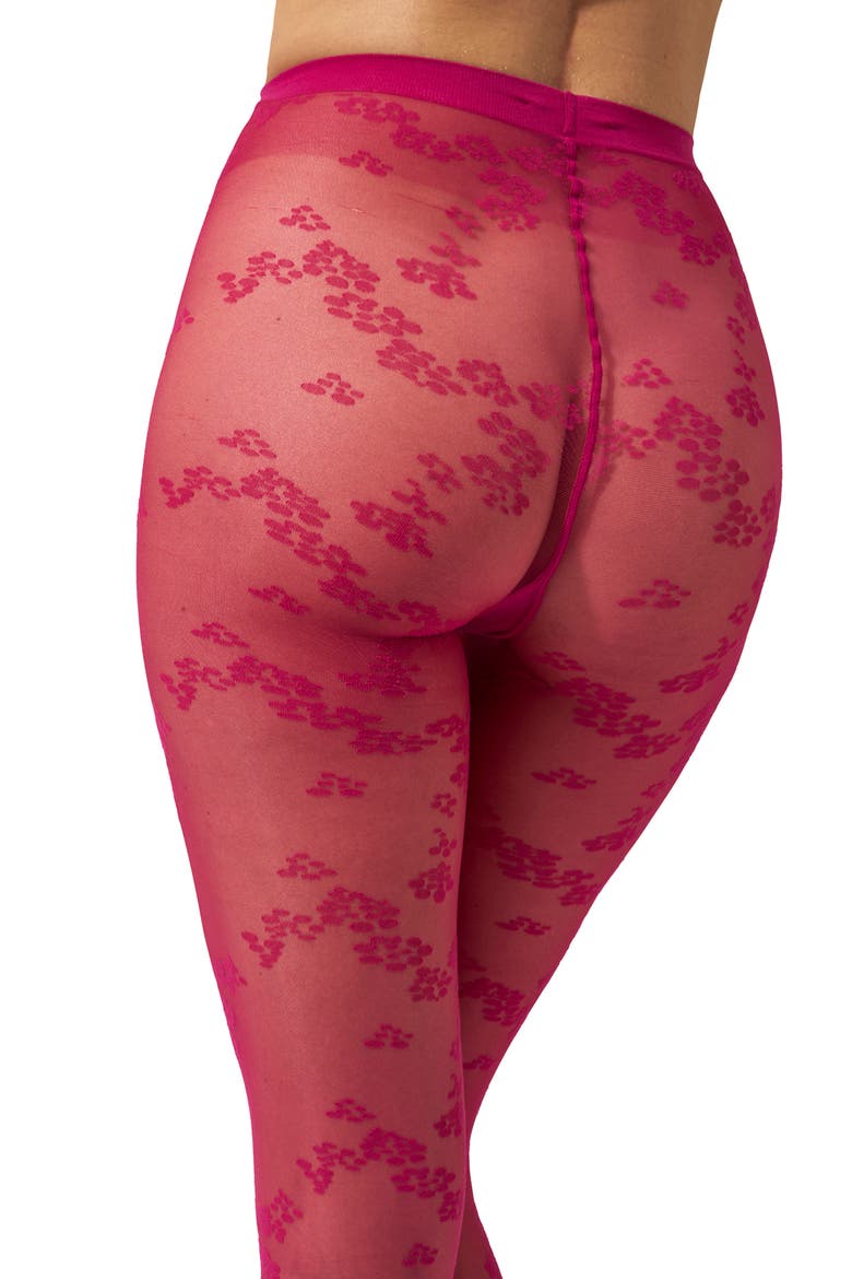 Floret Tights, Alternate, color, RUBY