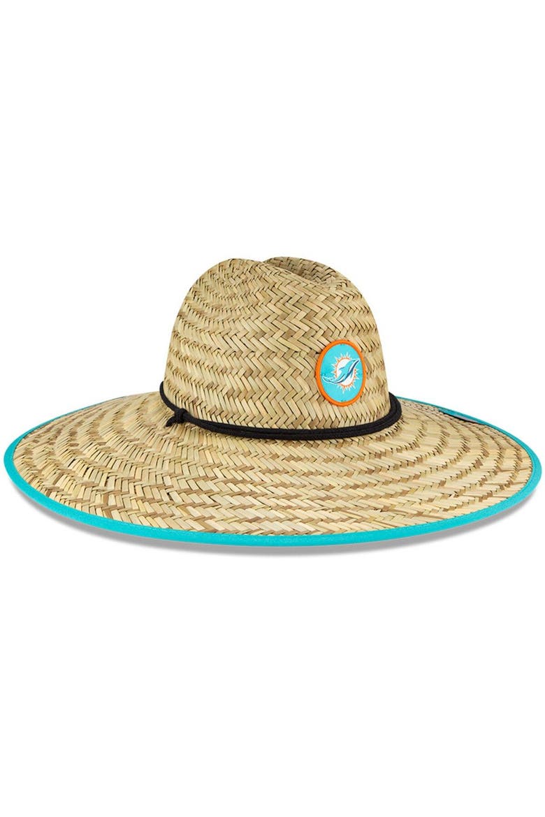Men's New Era Natural Miami Dolphins NFL Training Camp Official Straw Lifeguard Hat, Alternate, color, Natural