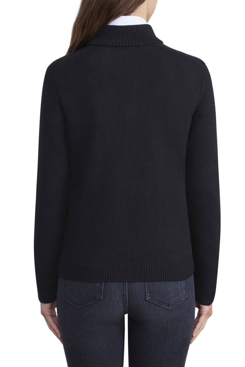Cotton & Silk Knit Bomber Jacket, Alternate, color, BLACK