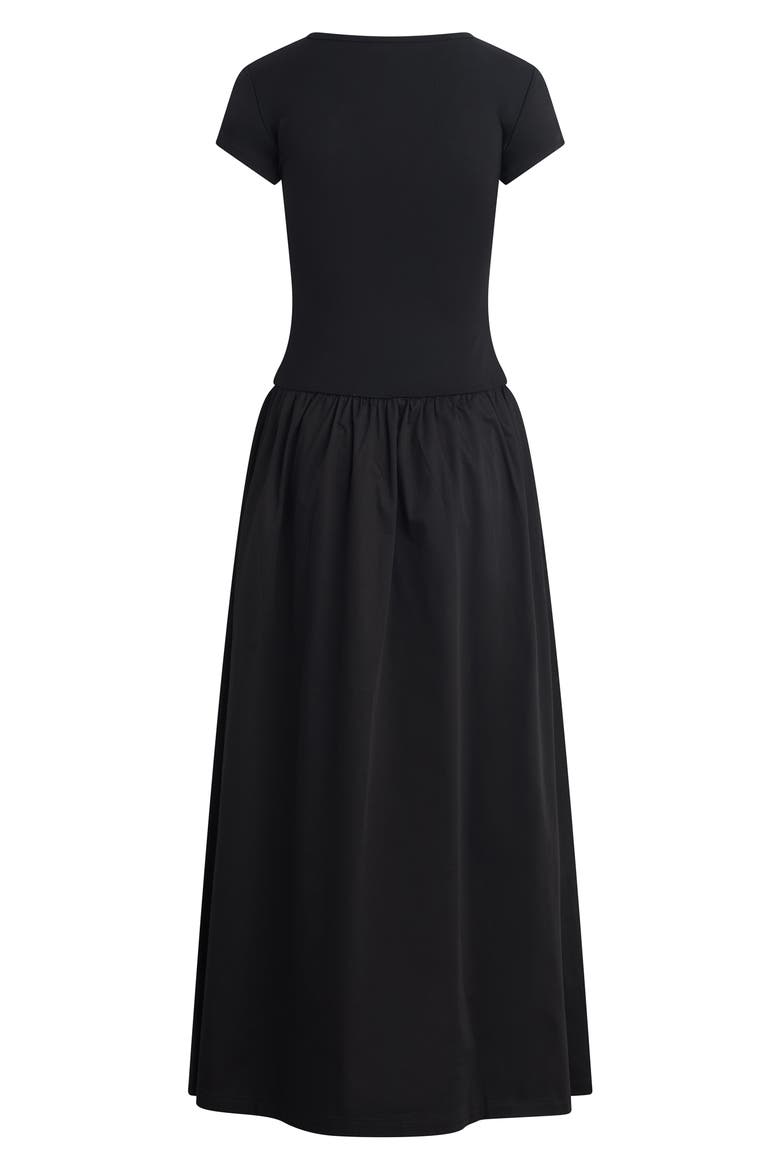 The Madison Mixed Media Dress, Alternate, color, BLACK