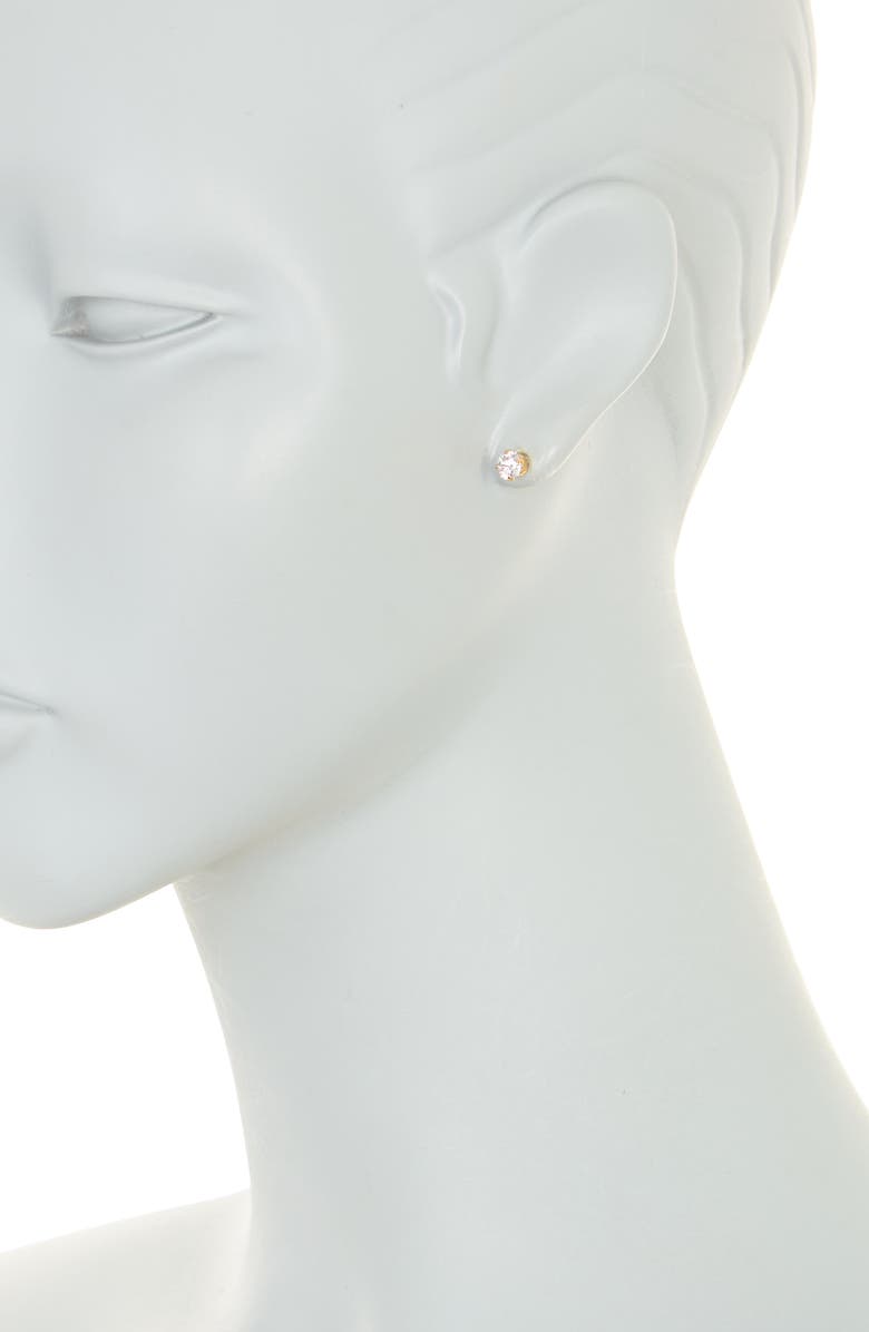 Sterling Forever CZ Stud Earrings, Alternate, color, Gold
