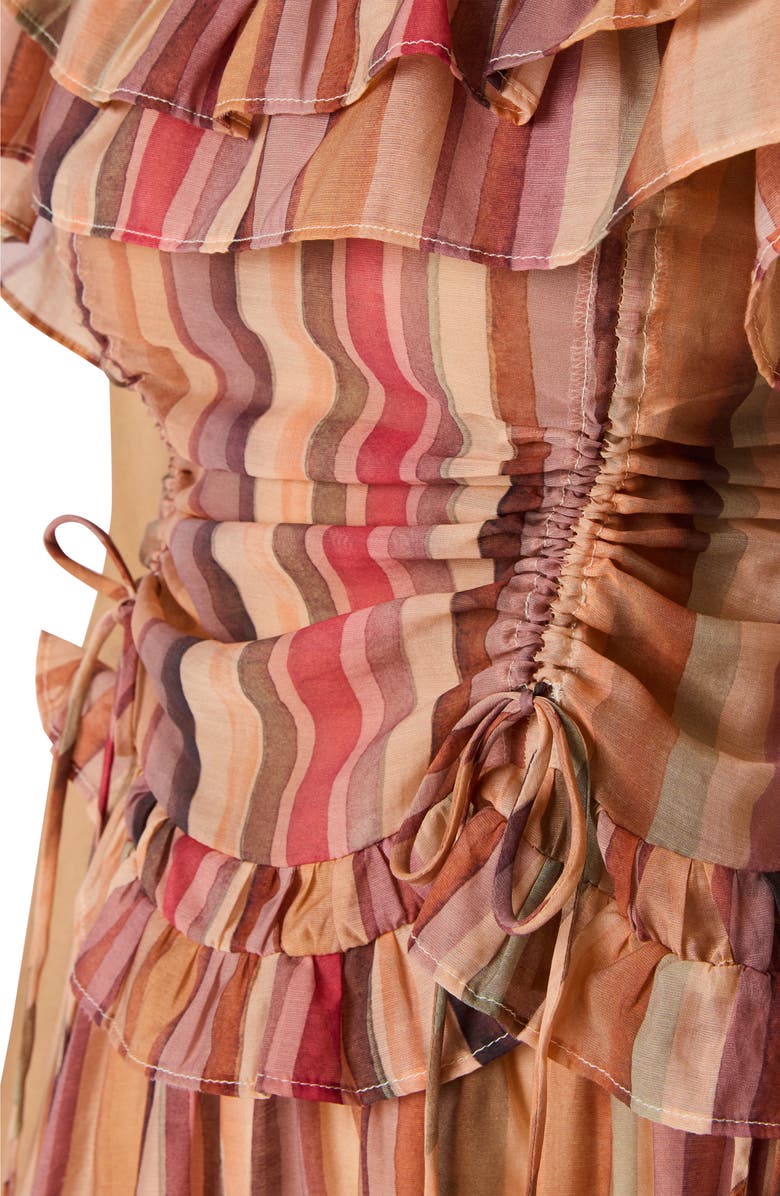 Steve Madden Shilloh Stripe Ruffle Camisole, Alternate, color, Stripe Multi