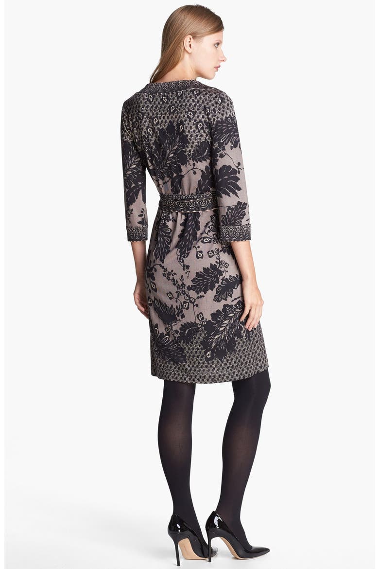'Inari' Silk Wrap Dress, Alternate, color, LACE FLUTER BLACK