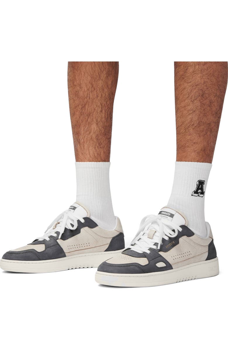 Axel Arigato Dice Lo Cracked Leather Sneaker, Alternate, color, Beige/Dark Grey