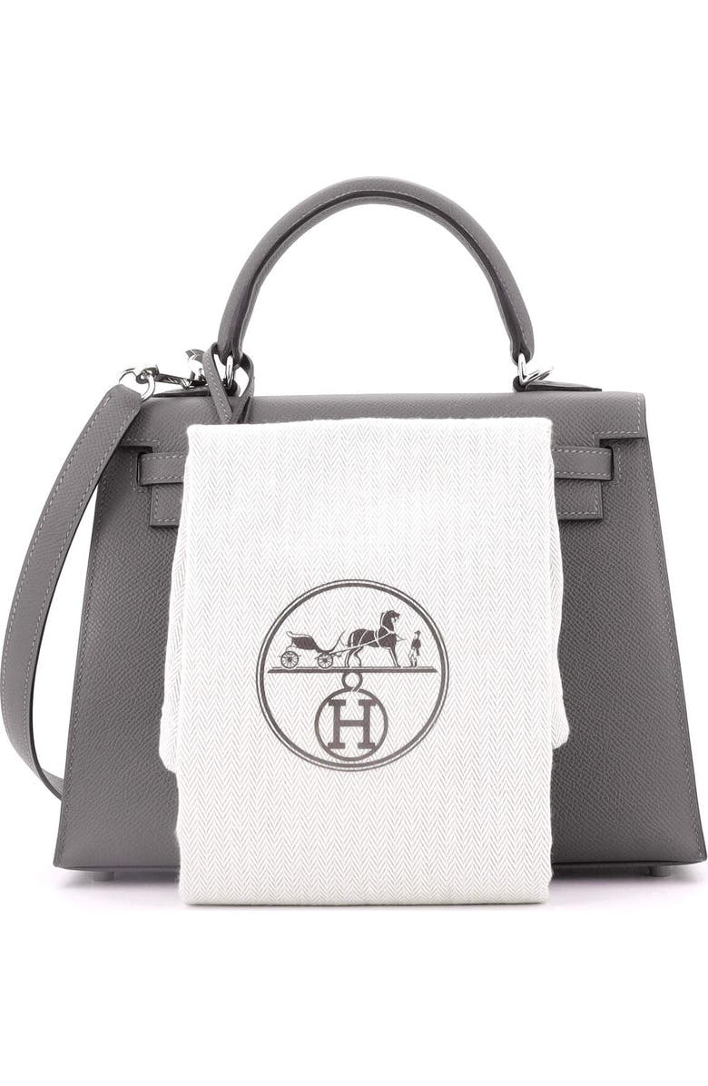 Pre-Owned Hermes Kelly Handbag Grey Epsom with Palladium Hardware 25, Alternate, color, Gris Meyer